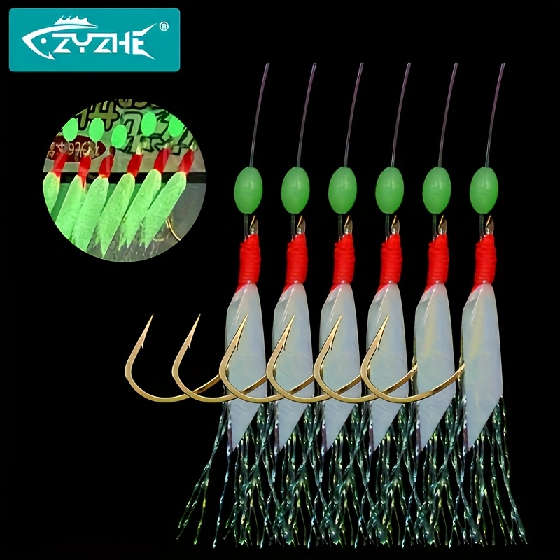 Fishing Hook Assortment - ZYZHE 1/3/5개입 낚시용 사비키 훅 야광
