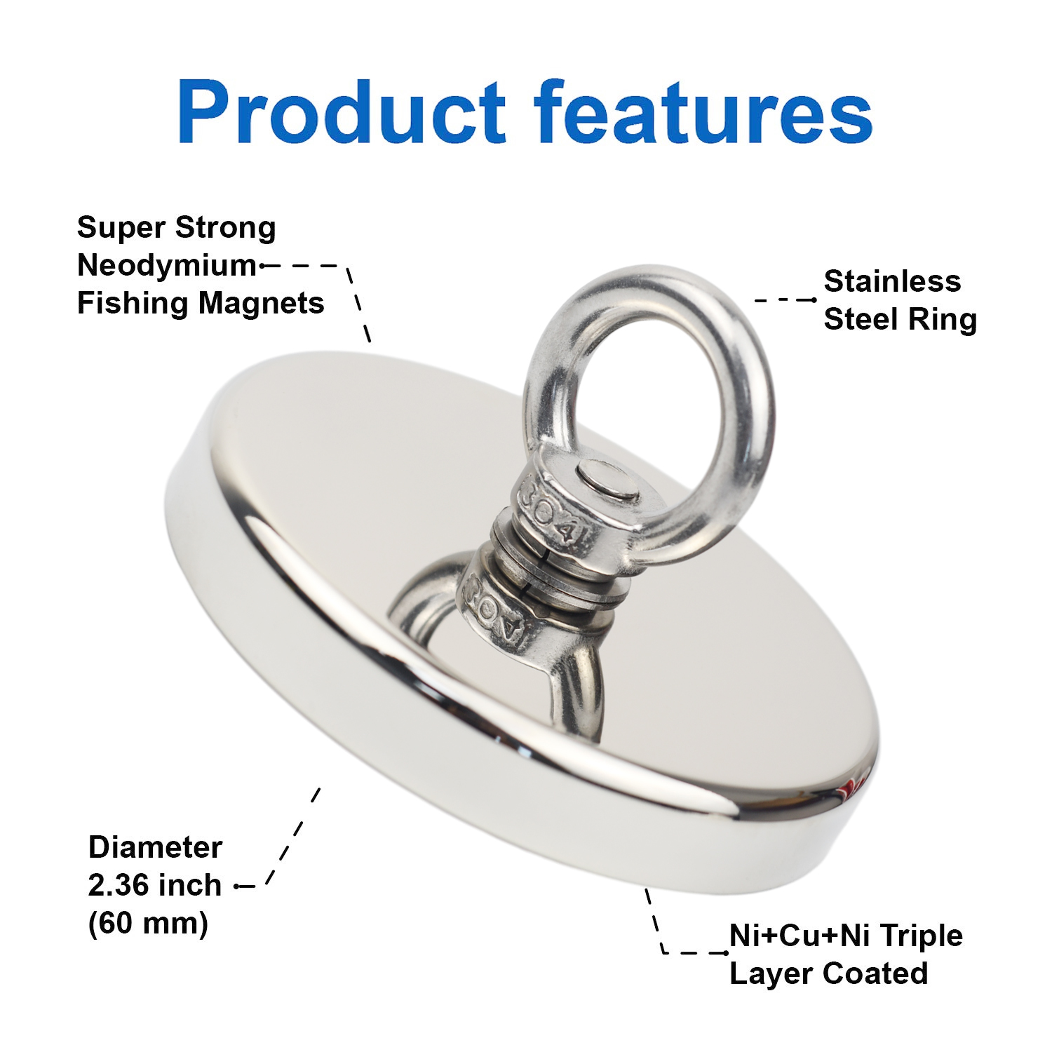 D90 풀 맥스 350kg 초강력 네오디뮴 낚시 자석  - Fishing Hook Stainless Steel 리뷰 및 가격